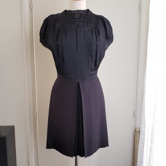 Marc by Marc Jacobs Black Satin Silk Swing Dress - Picture 1 of 8
